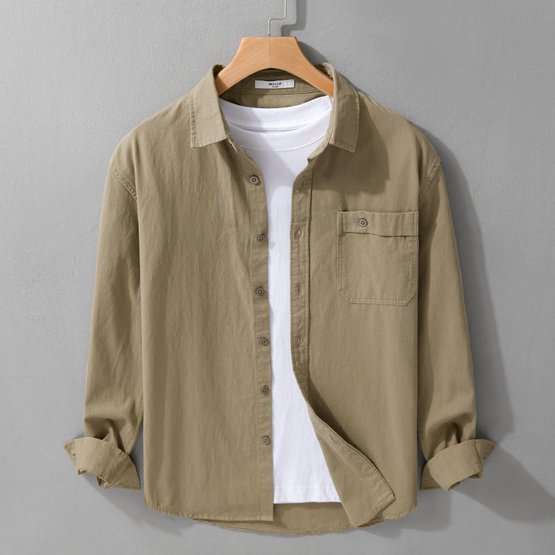 Herren Casual-Layering Hemdjacke aus leichtem Baumwoll-Twill mit aufgesetzter Brusttasche Shop Nory