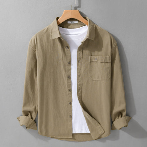 Herren Casual-Layering Hemdjacke aus leichtem Baumwoll-Twill mit aufgesetzter Brusttasche Shop Nory