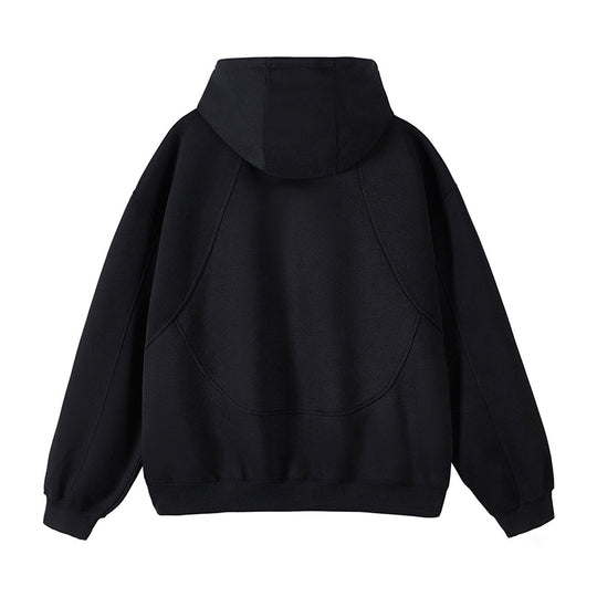 Unisex Oversize-Kapuzen-Sweatjacke mit hohem Stehkragen und durchgehendem Reißverschluss Shop Nory