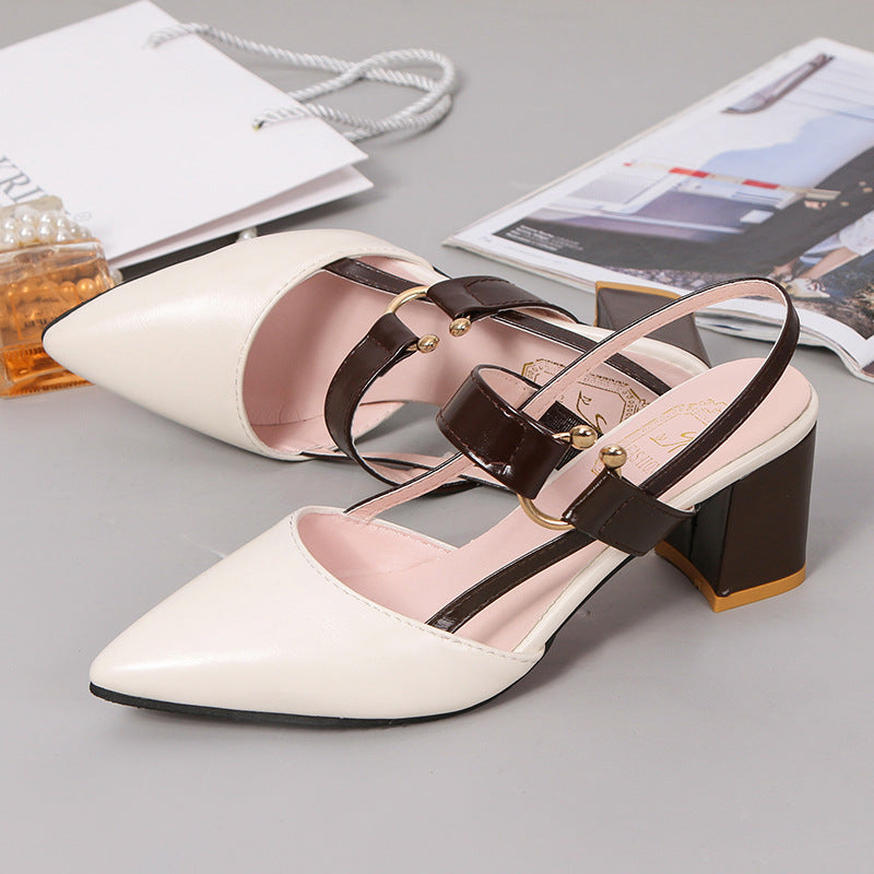Damen Elegante Slingback-Pumps mit modischem Blockabsatz und verstellbarem Riemen