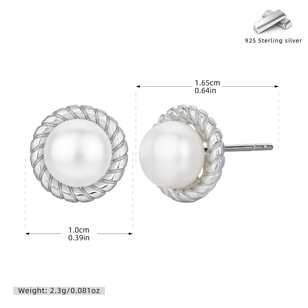 Damen Ohrstecker mit feinem Perlenbesatz und elegantem Zopfmuster Shop Nory