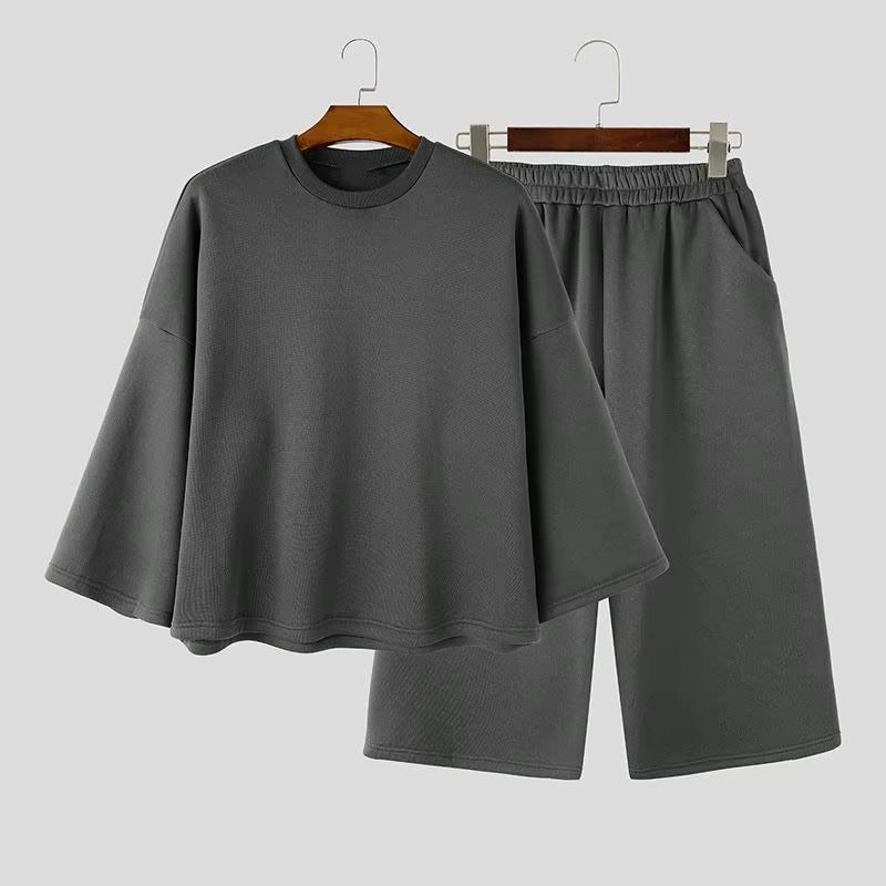 Damen Weiches Oversize-Lounge-Set mit weiten Fledermausärmeln und elastischer Bundhose Shop Nory