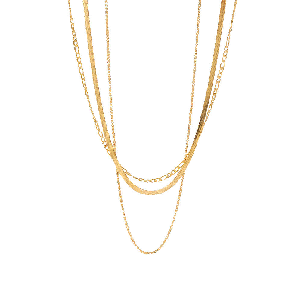 Damen elegante mehrlagige Halskette aus hypoallergenem Edelstahl Shop Nory