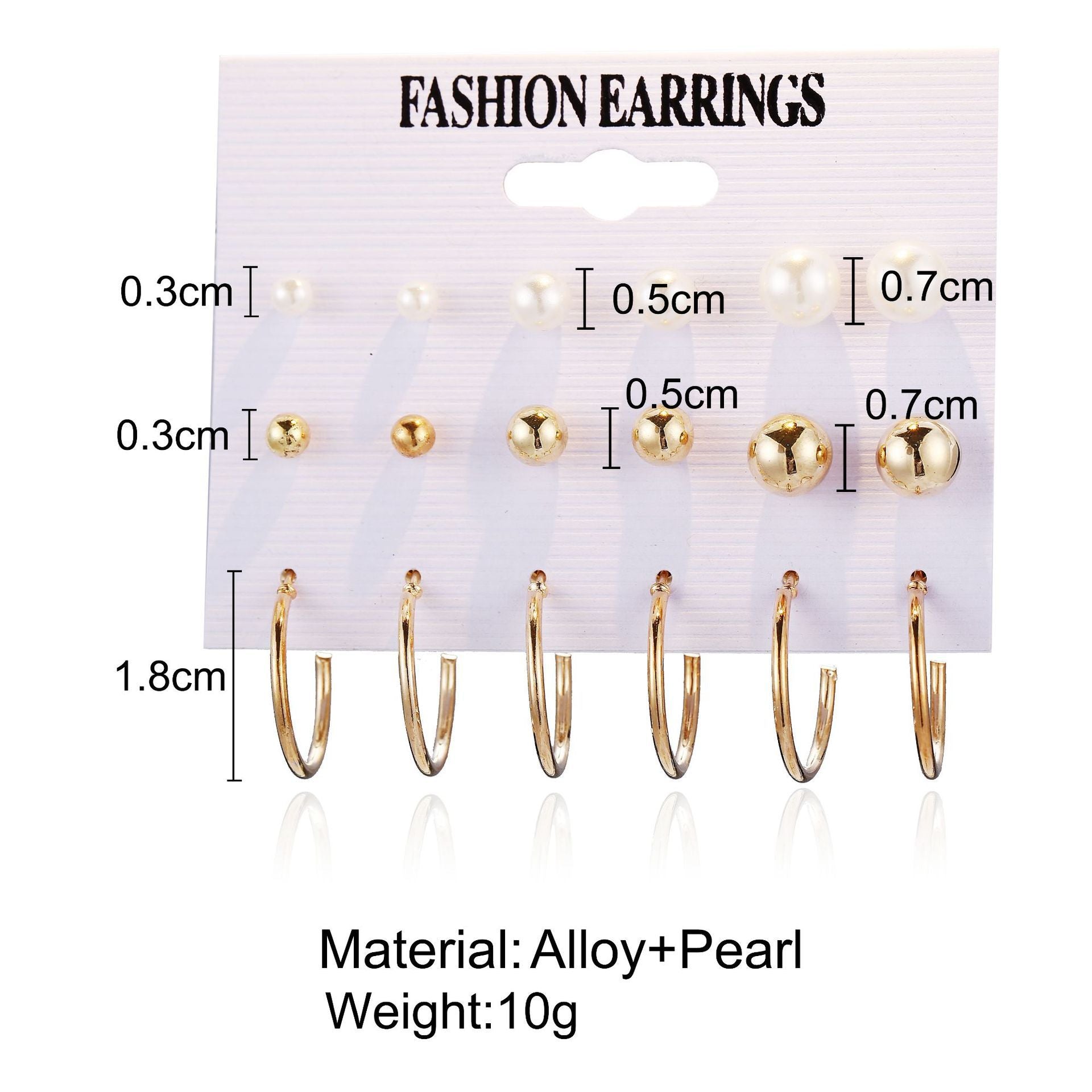 Damen Ohrringe Set mit verschiedenen eleganten Perlen- und Glanzelementen Shop Nory