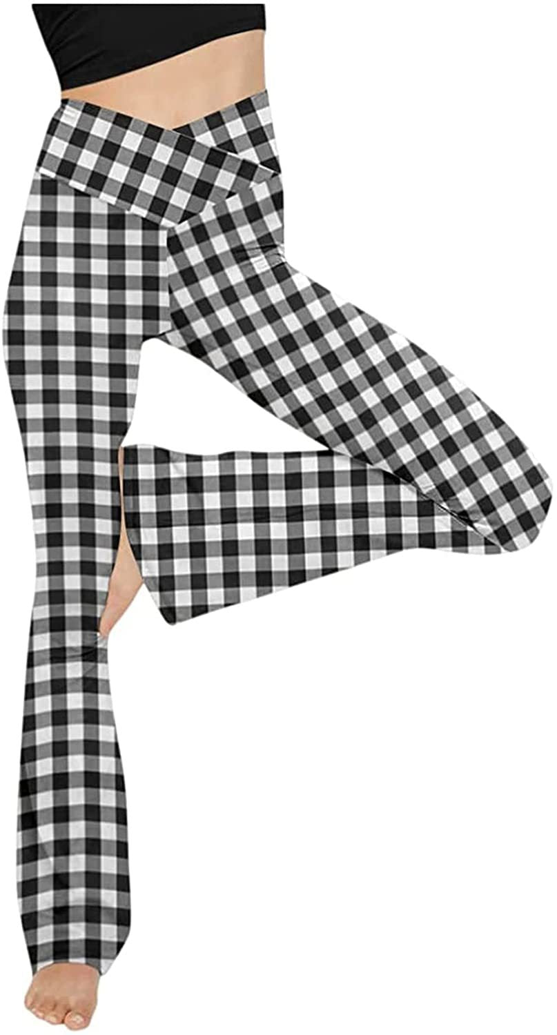 Damen Bootcut Yoga-Hose aus elastischem Material mit hohem Bund Shopnory