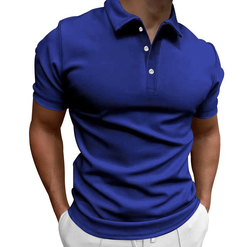 Herren nan schlank geschnittenes Stretch-Poloshirt mit Kentkragen und elastischem Saum Shopnory