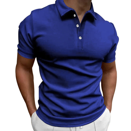 Herren nan schlank geschnittenes Stretch-Poloshirt mit Kentkragen und elastischem Saum Shopnory