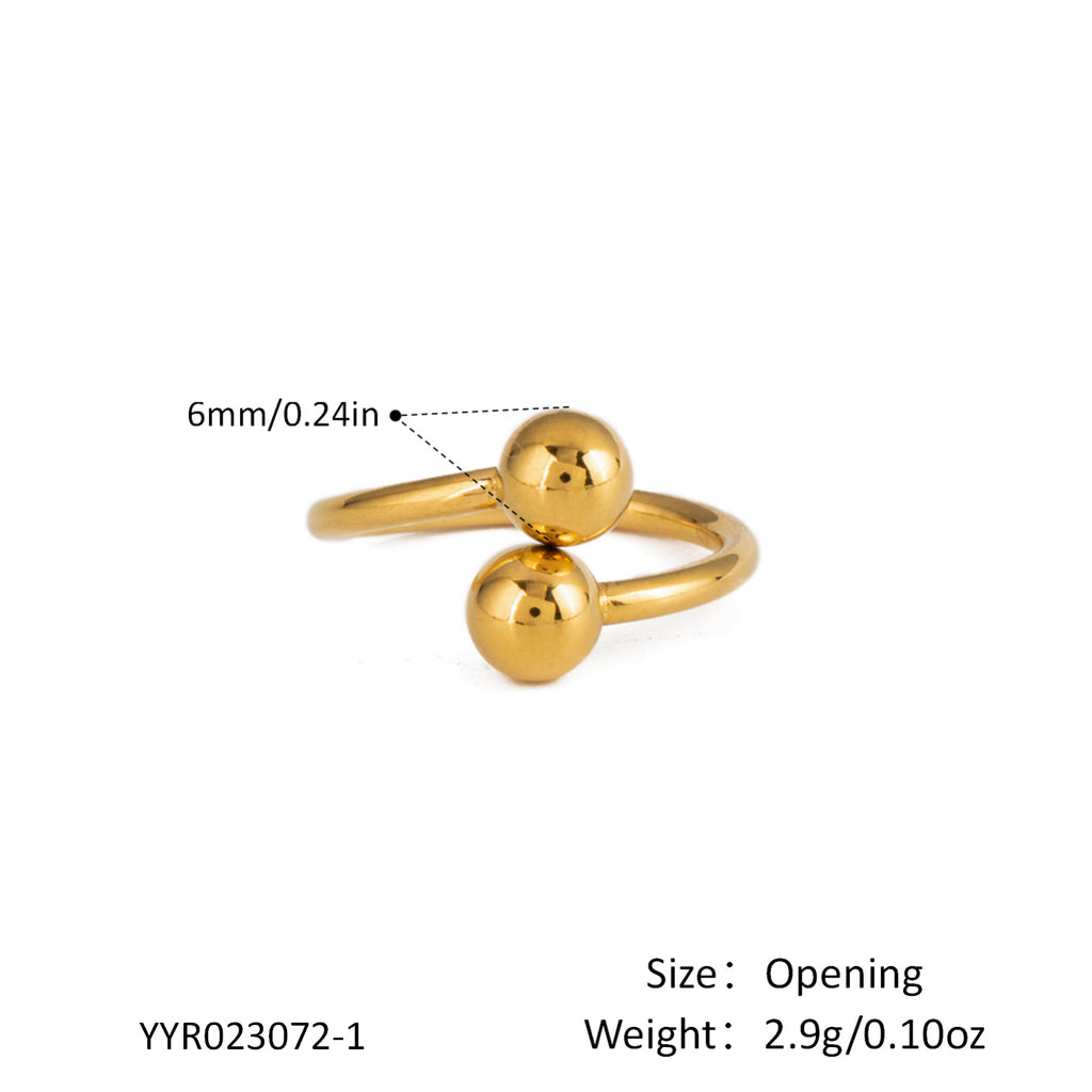 Damen Eleganter Ring mit Doppel-Kugel Shop Nory