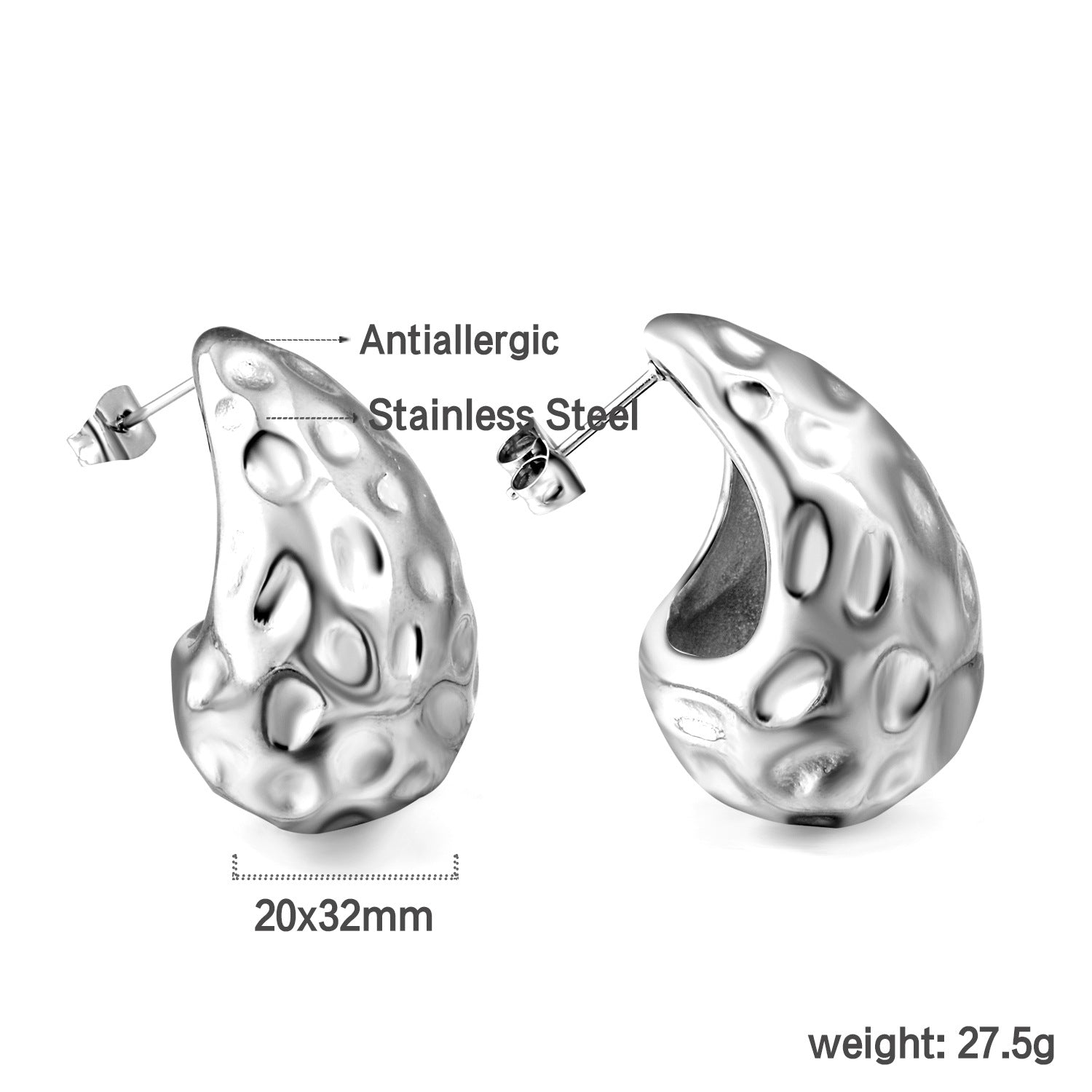Damen stylische Ohrstecker aus antiallergischem Edelstahl mit modernem Design Shop Nory