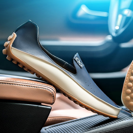 Damen eleganter Driving‑Mokassin mit weichem Lederlook, gepolstertem Komfortfußbett und profiliertem Noppenlaufsohle Shop Nory