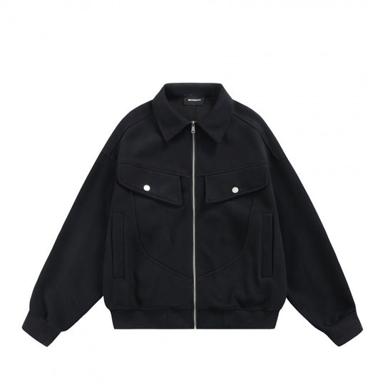 Unisex Zip-Sweatjacke mit aufgesetzten Brustklappen und geripptem Saum Shop Nory