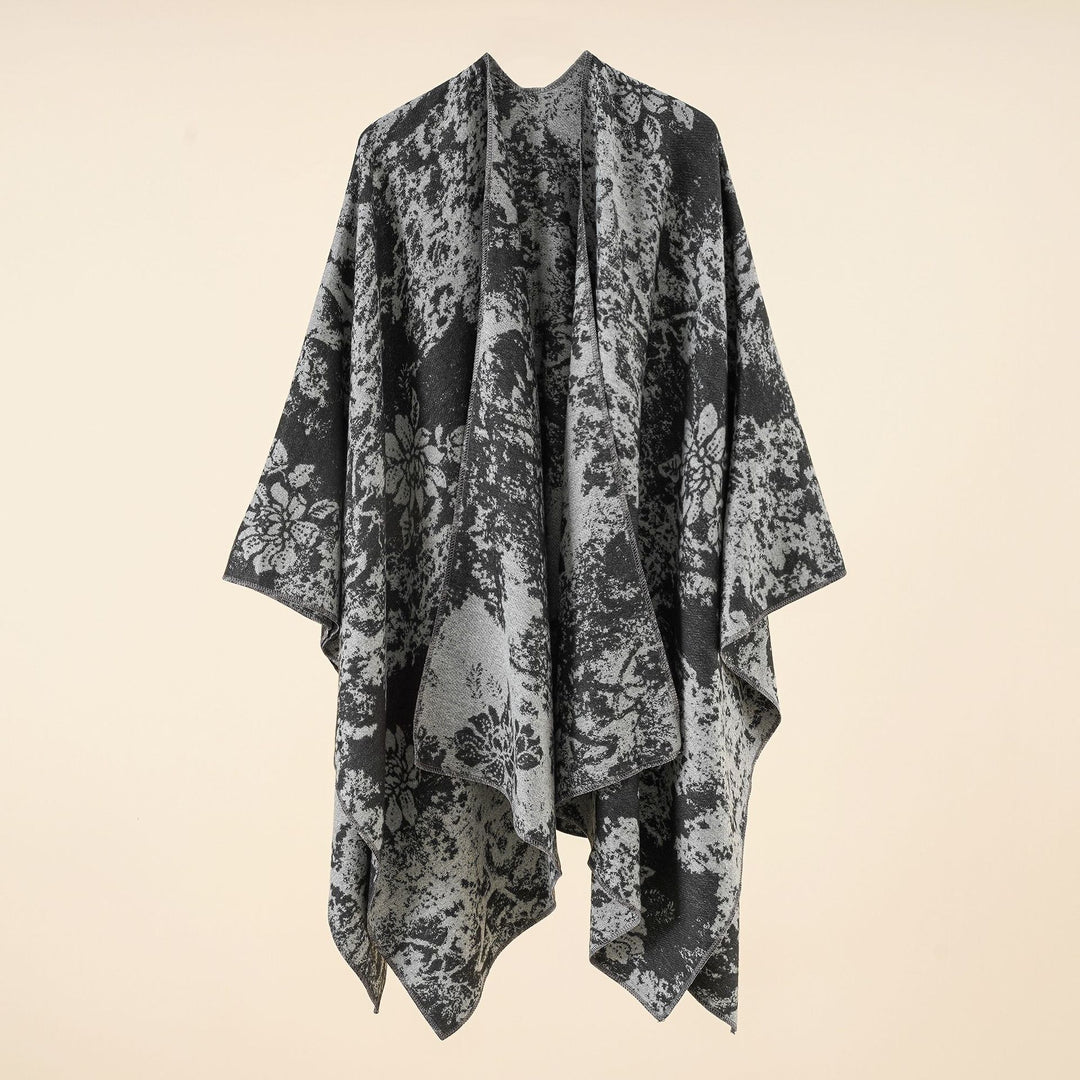 Damen Jacquard-Umhang mit floraler Strukturwebung und offenem Kimono-Fall Shop Nory