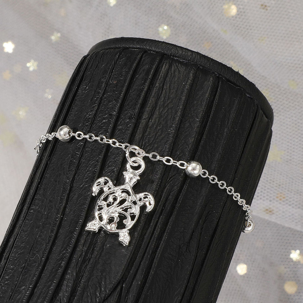 Damen Fußkettchen mit filigranem Schildkrötenanhänger Shop Nory