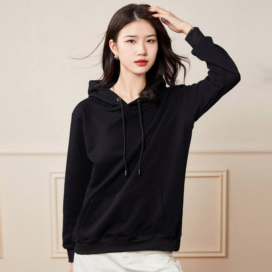Damen Oversize-Kapuzenpullover aus Baumwoll-Mix mit Kängurutasche und gerippten Bündchen Shop Nory