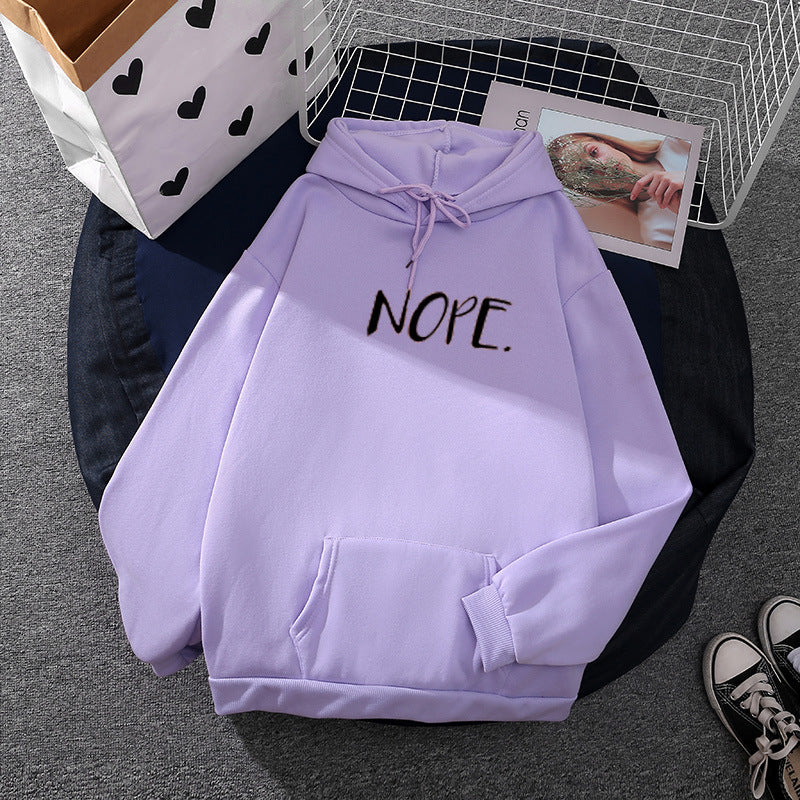 Damen nan lässiger Kapuzenpullover mit Statement-Print, Kängurutasche und weichem Fleece Shop Nory