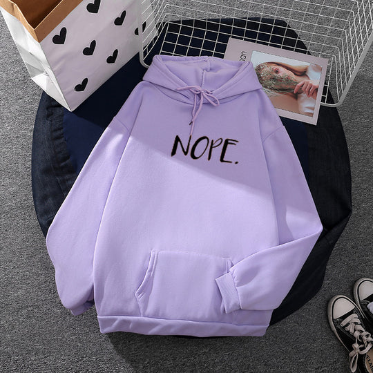Damen nan lässiger Kapuzenpullover mit Statement-Print, Kängurutasche und weichem Fleece Shop Nory