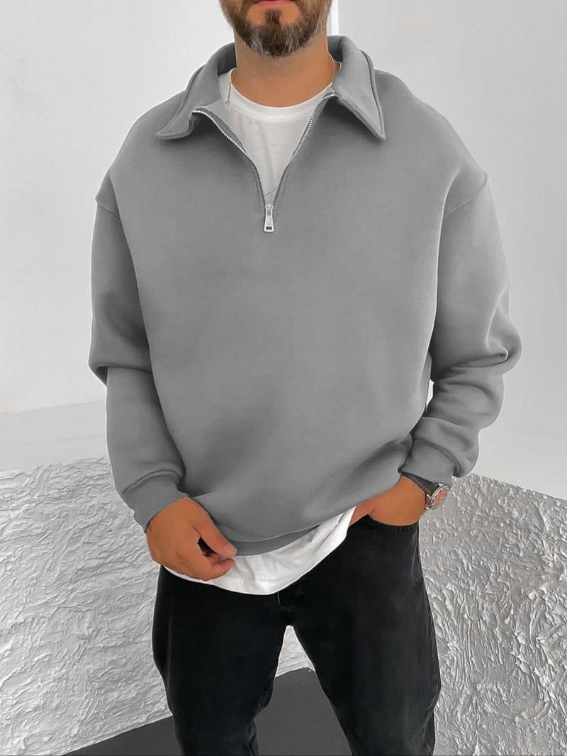 Herren Oversize Halbzip-Sweatshirt mit aufgestelltem Kragen Shop Nory