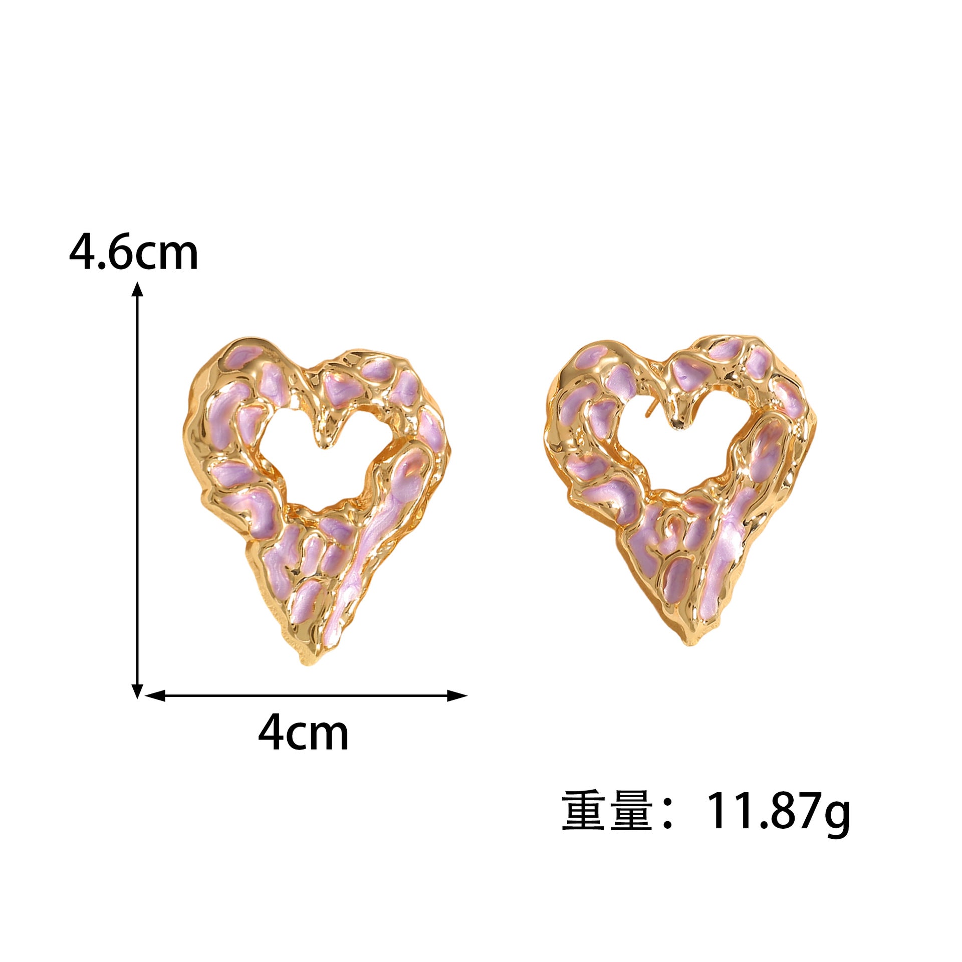 Damen Ohrstecker mit einzigartigem herzförmigem Design und schimmernder Oberfläche Shop Nory