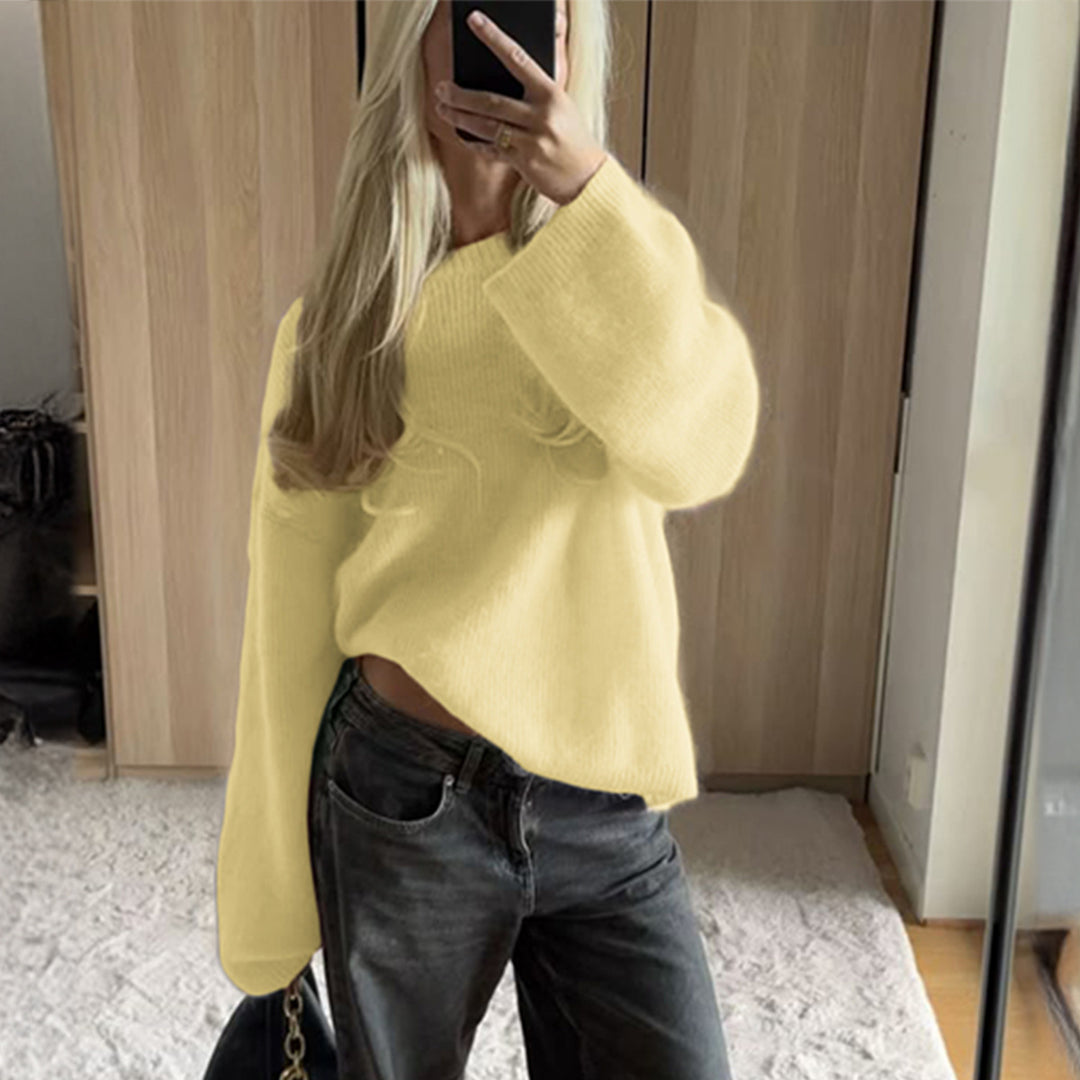 Damen nan Oversize Off-Shoulder Feinstrickpullover mit Fledermausärmeln Shop Nory