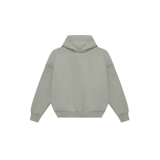 Unisex minimalistischer Kapuzenpullover ohne Kängurutasche mit überschnittener Schulter und geripptem Saum Shop Nory