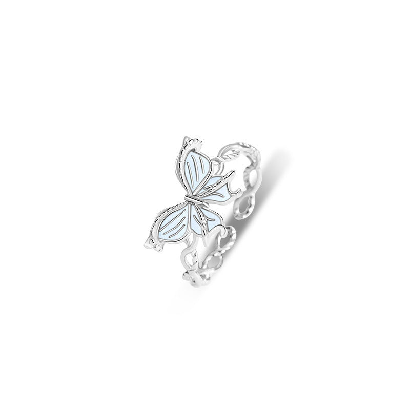 Damen filigraner Ring mit kunstvoller Schmetterlingsverzierung Shop Nory