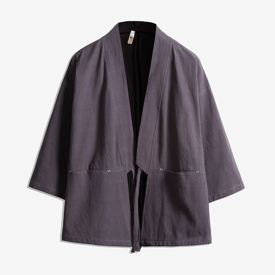 Unisex Kimono-Jacke im Oversize‑Schnitt aus leichter Baumwollmischung mit Bindegürtel Shop Nory