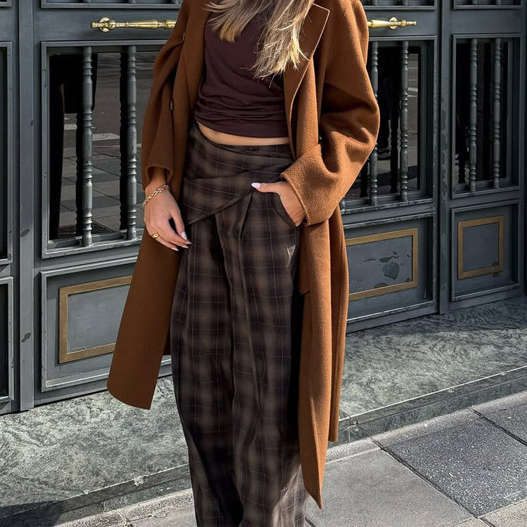Damen Langer Wollmix-Mantel mit Oversize-Schnitt und weitem Revers Shop Nory