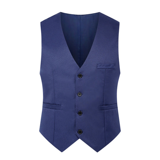 Herren Taillierte Satin-gefütterte Anzugweste mit markantem V-Ausschnitt und Pattentaschen Shop Nory
