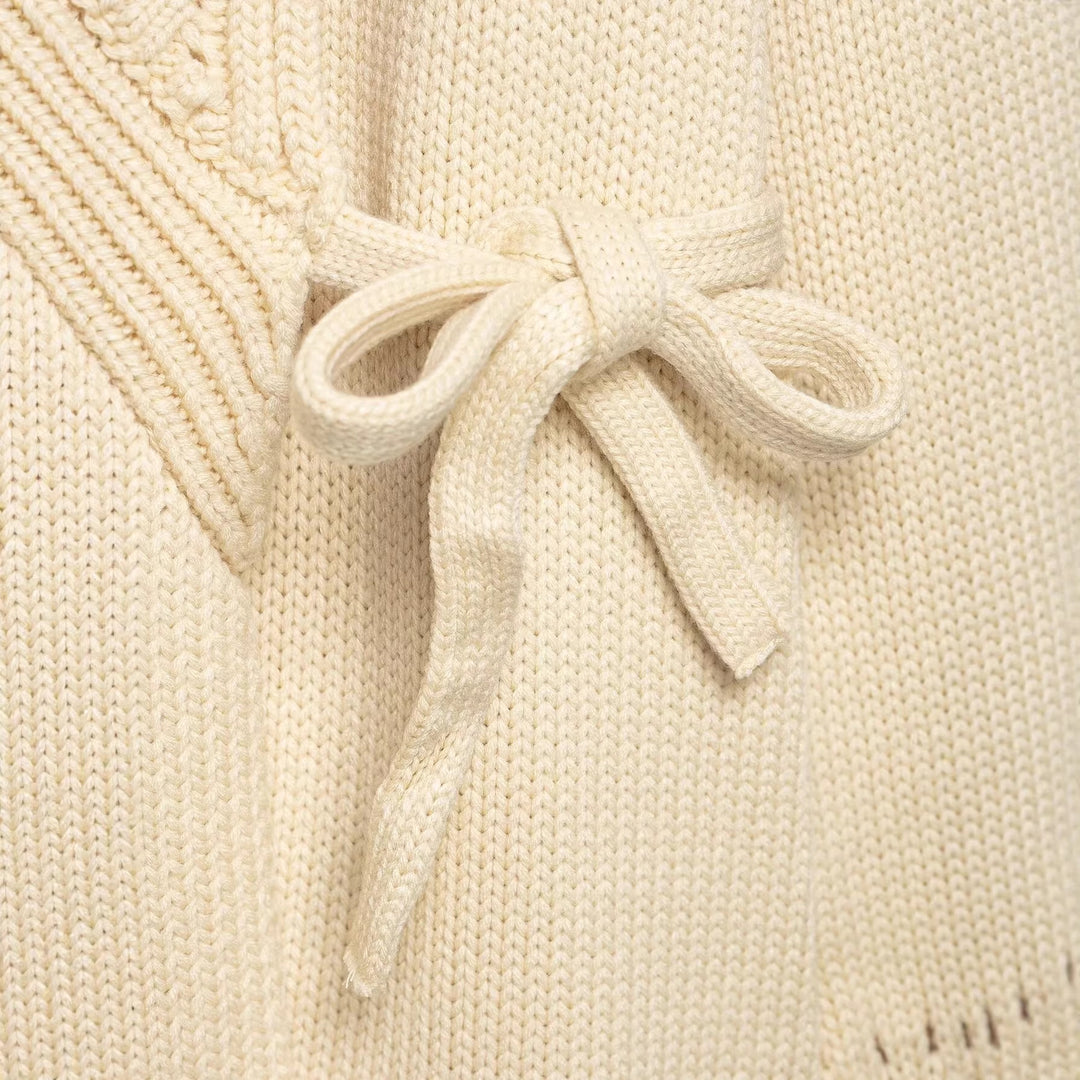 Damen Wickel-Strickcardigan mit Schalkragen und Bindegürtel Shop Nory