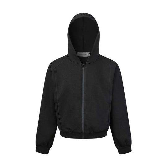 Unisex Kapuzen-Sweatjacke mit durchgehendem Reißverschluss und geripptem Bund Shop Nory