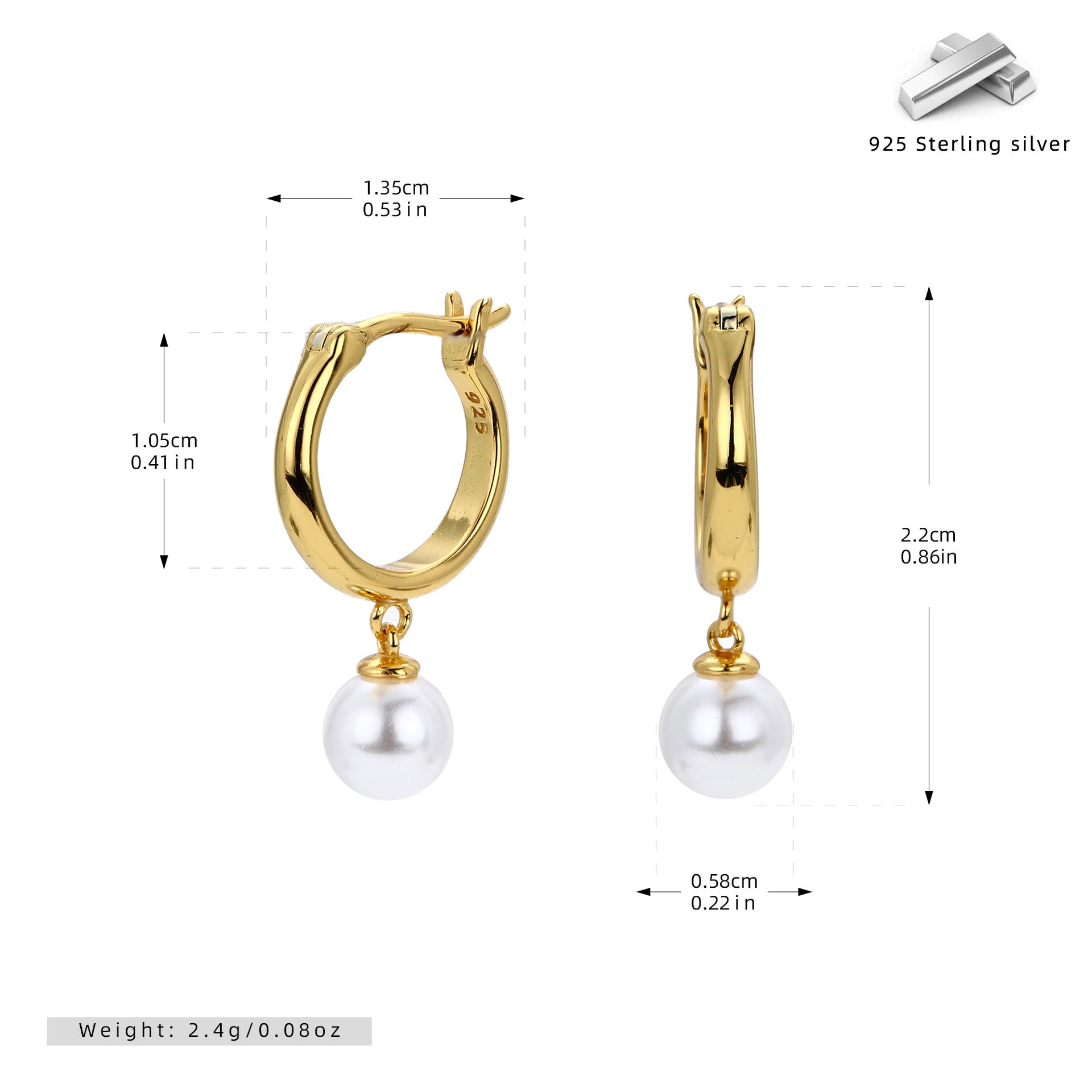 Damen Creolen mit Anhängern aus Perlen Shop Nory