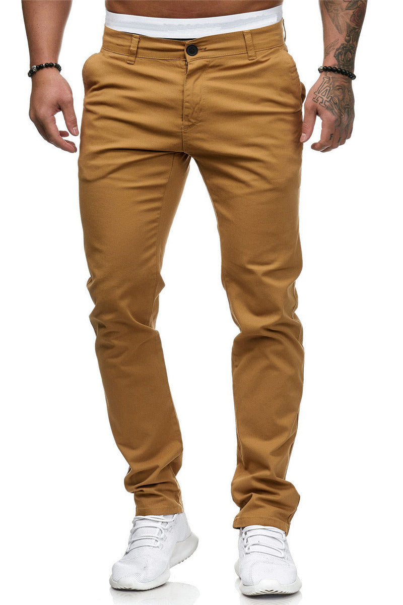 Herren Slim-Fit Chinohosen mit elastischem Bund und praktischen Taschen
