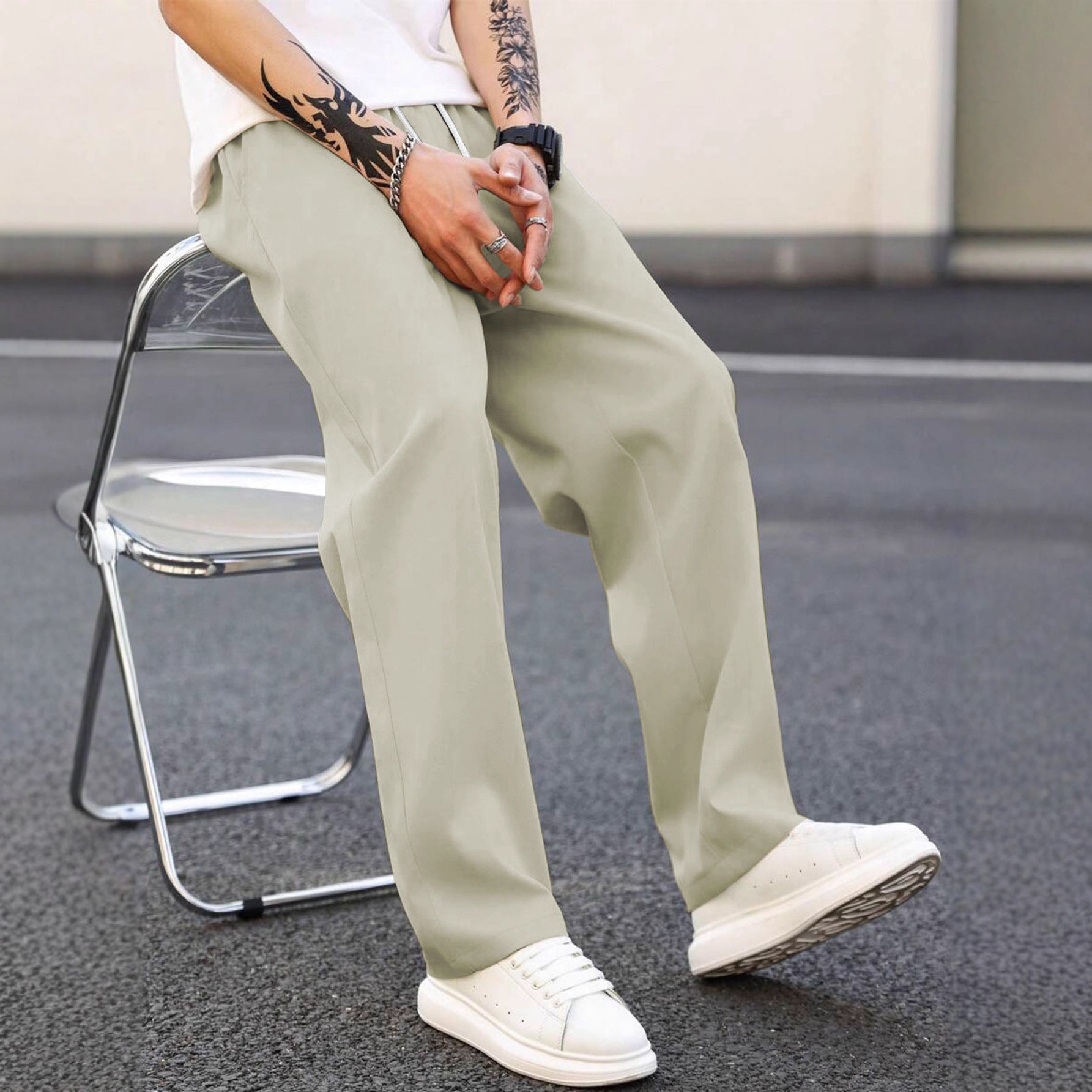 Herren modische Freizeithose mit weiter Passform und elastischem Bund ShopNory