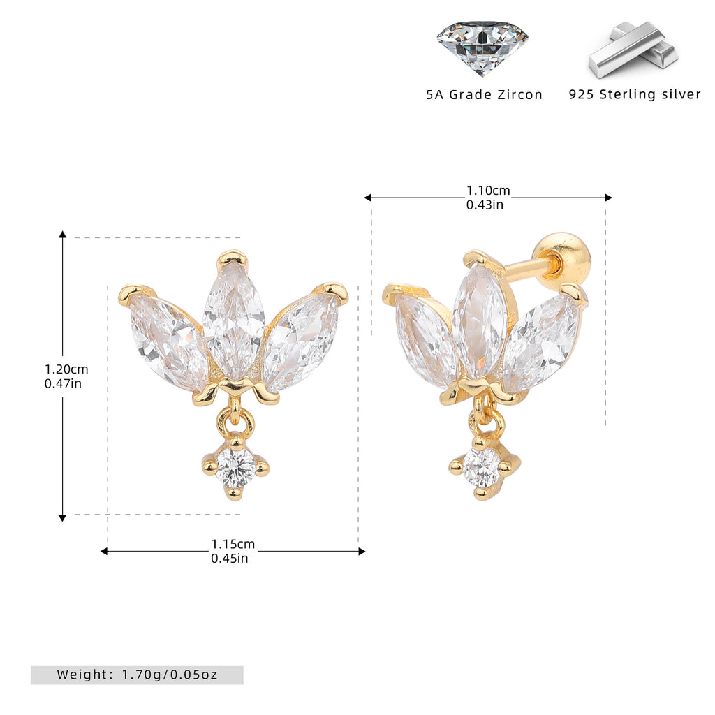 Damen Ohrhänger mit luxuriösem Zirkon-Besatz aus hochwertigem 925 Sterling Silber Shop Nory