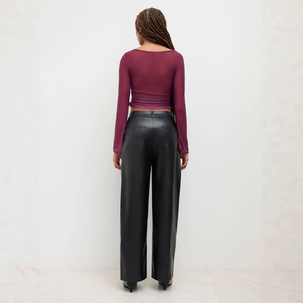 Damen Elegante Kunstlederhose Shop Nory