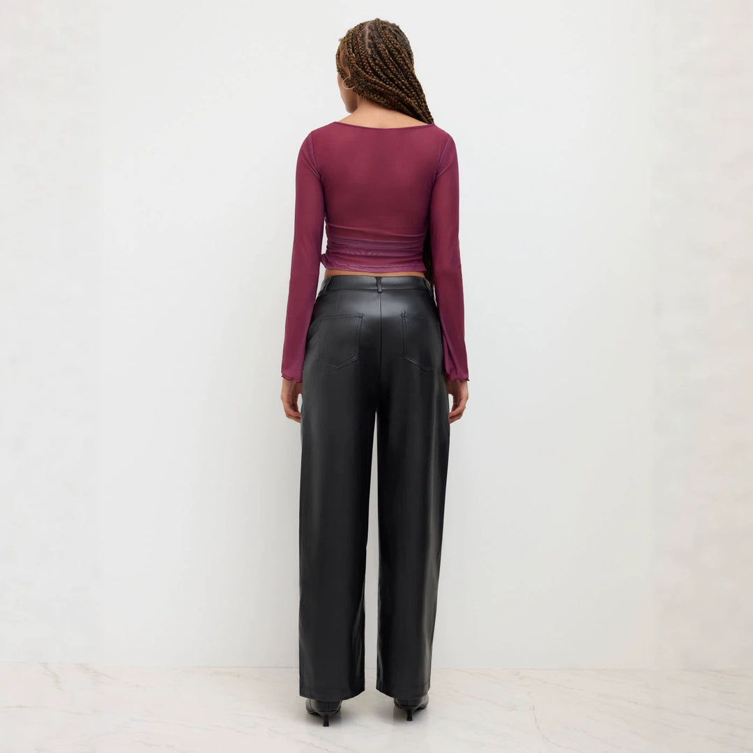 Damen Elegante Kunstlederhose Shop Nory