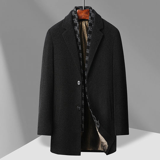 Herren Eleganter Wollmix-Übermantel mit herausnehmbarer gesteppter Innenjacke Shop Nory