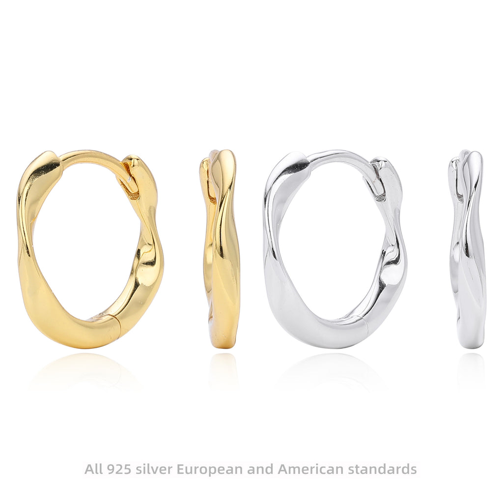 Damen Creolen im eleganten, geschwungenen Design aus hochwertigem 925 Sterling Silber Shop Nory