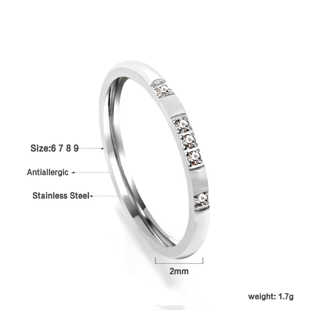 Damen Ring mit brillantem Zirkonia und eleganter Edelstahlfassung Shop Nory