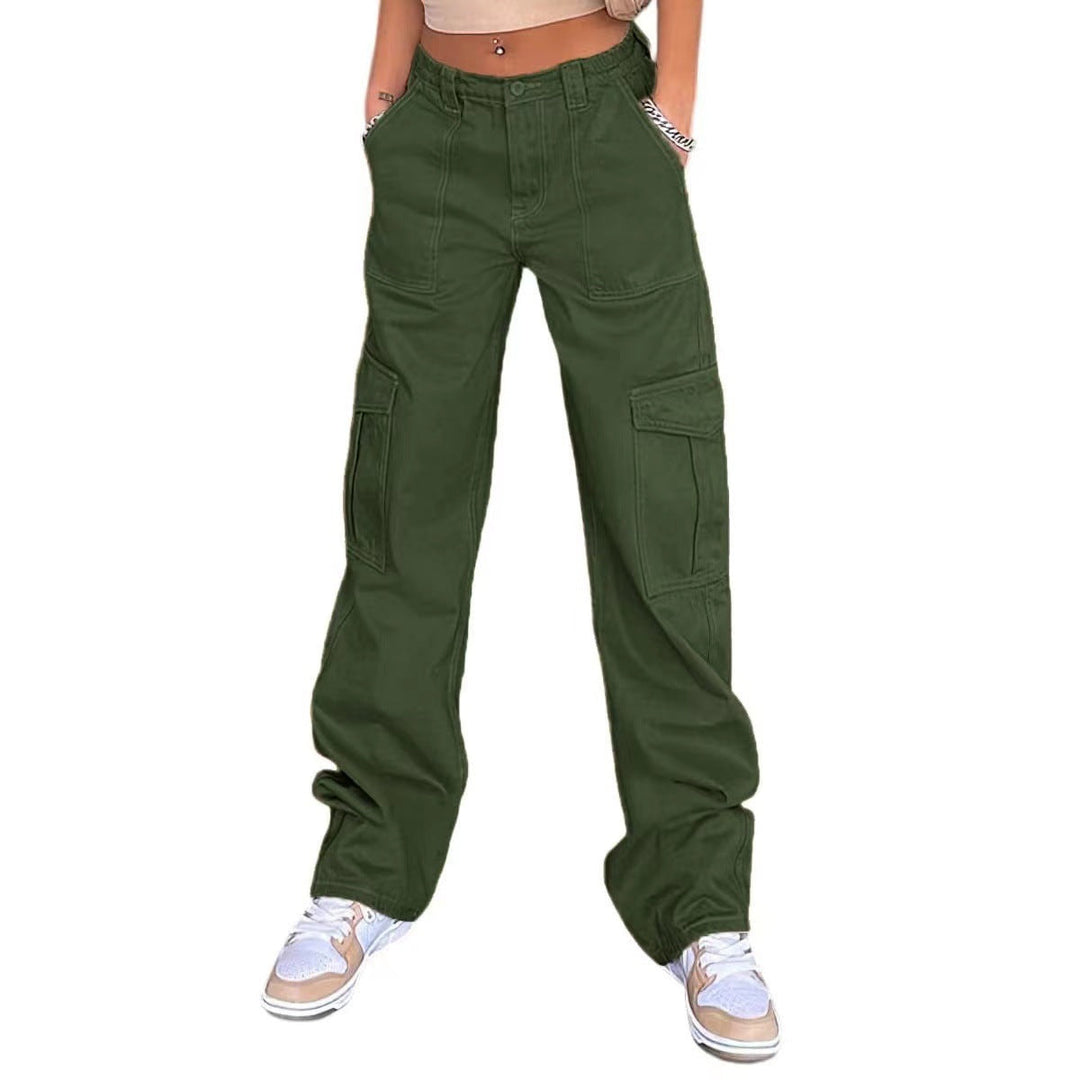 Damen Cargo-Hose mit praktischen Seitentaschen und weitem Schnitt