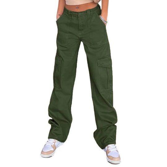 Damen Cargo-Hose mit praktischen Seitentaschen und weitem Schnitt