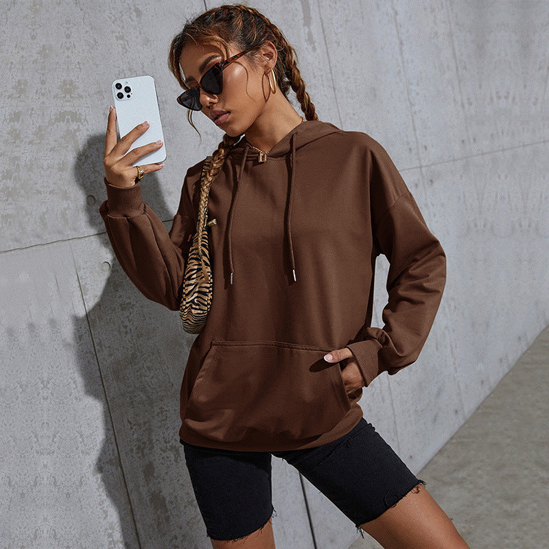 Damen Oversize-Kapuzenpullover mit Kängurutasche und elastischem Saum Shop Nory