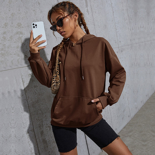 Damen Oversize-Kapuzenpullover mit Kängurutasche und elastischem Saum Shop Nory
