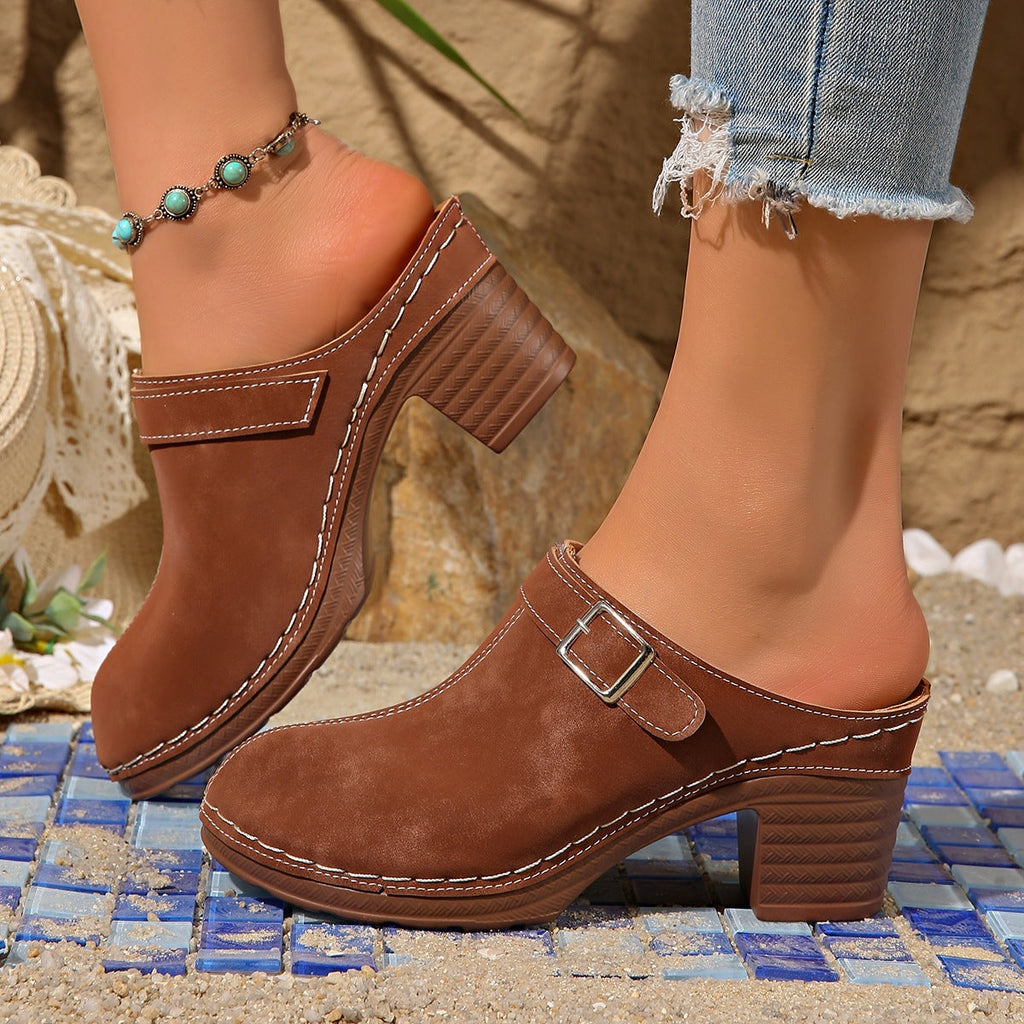 Damen Clogs mit elegantem Blockabsatz