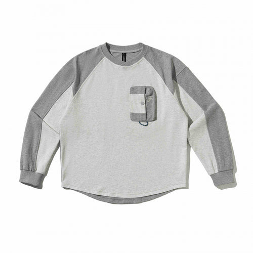 Unisex Oversize-Sweatshirt mit Raglanärmeln, zweifarbigen Einsätzen und Utility-Brusttasche Shop Nory
