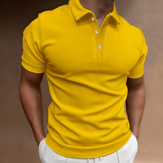 Herren nan schlank geschnittenes Stretch-Poloshirt mit Kentkragen und elastischem Saum Shopnory