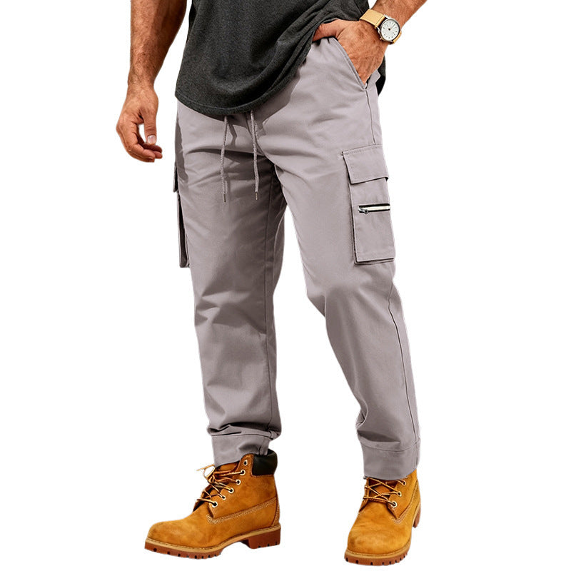 Herren Funktionale Cargo-Jogginghose mit Kordelzug, Reißverschlusstasche und Bündchen Shop Nory