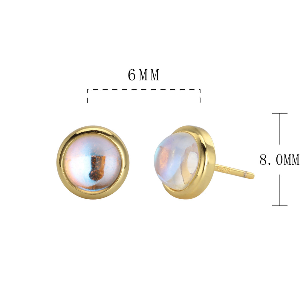 Damen Ohrstecker mit schimmerndem Opal-Effekt und hochwertiger 925 Sterling Silberfassung Shop Nory