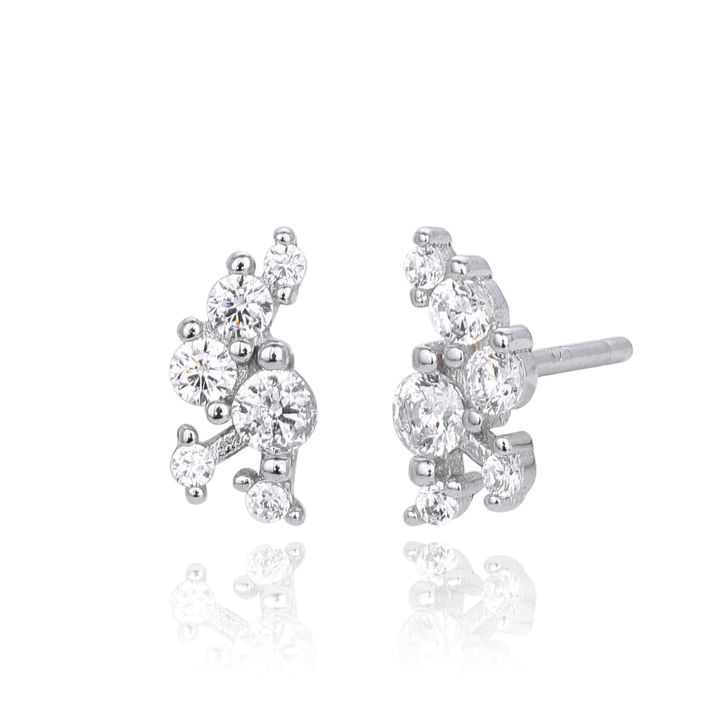 Damen Ohrringe mit funkelndem Zirkon in goldfarbener Fassung Shop Nory