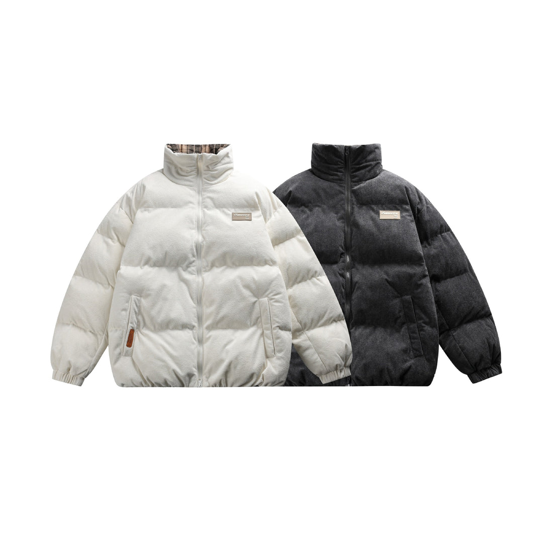 Unisex Boxy wattierte Kurzjacke mit hohem Funnelkragen und Teddy‑Fleece‑Optik Shop Nory